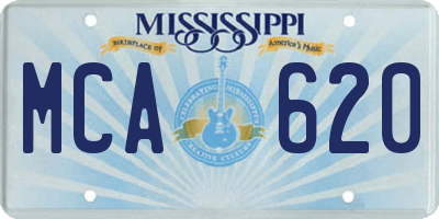 MS license plate MCA620