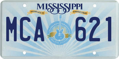 MS license plate MCA621