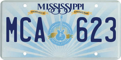 MS license plate MCA623