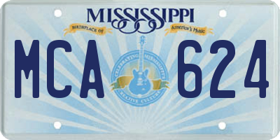 MS license plate MCA624