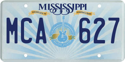 MS license plate MCA627