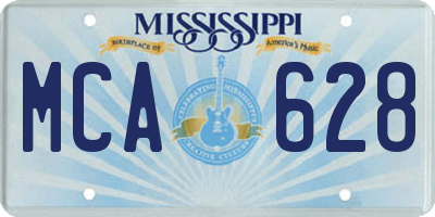 MS license plate MCA628