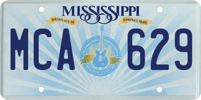 MS license plate MCA629