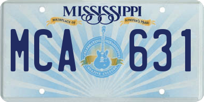 MS license plate MCA631
