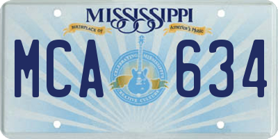 MS license plate MCA634