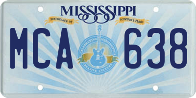 MS license plate MCA638