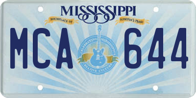 MS license plate MCA644