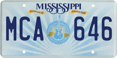 MS license plate MCA646