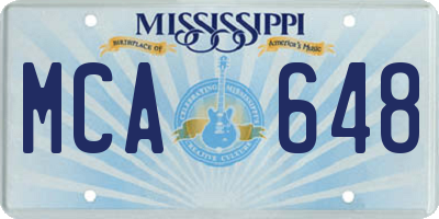 MS license plate MCA648