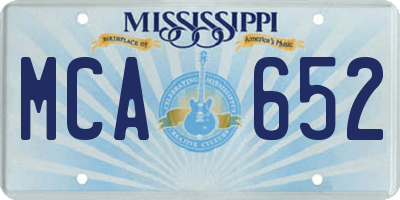 MS license plate MCA652