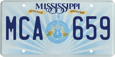 MS license plate MCA659