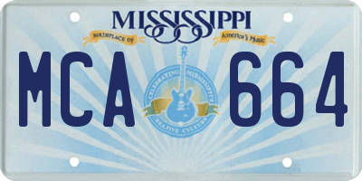 MS license plate MCA664