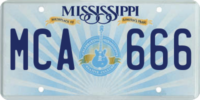 MS license plate MCA666