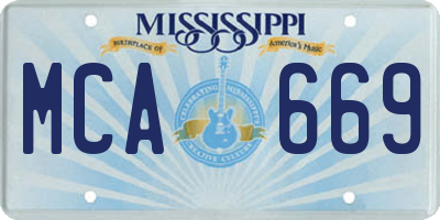 MS license plate MCA669