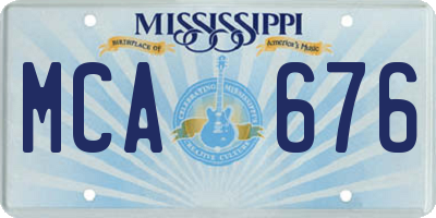 MS license plate MCA676