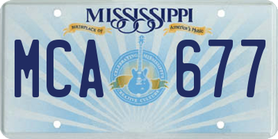 MS license plate MCA677