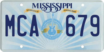 MS license plate MCA679