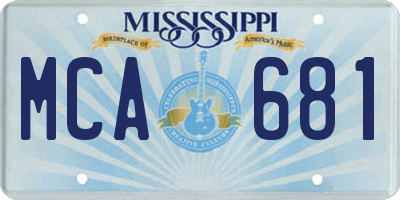 MS license plate MCA681