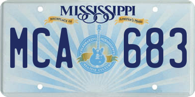 MS license plate MCA683