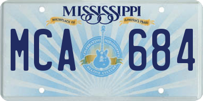 MS license plate MCA684