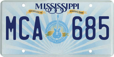 MS license plate MCA685