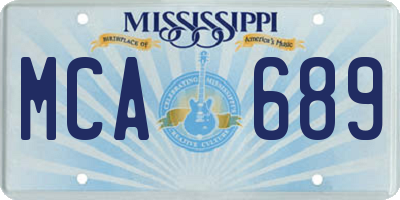 MS license plate MCA689