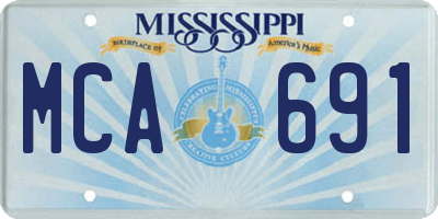 MS license plate MCA691