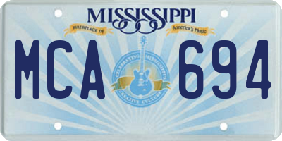 MS license plate MCA694