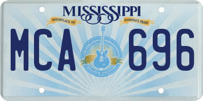 MS license plate MCA696