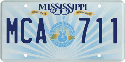 MS license plate MCA711