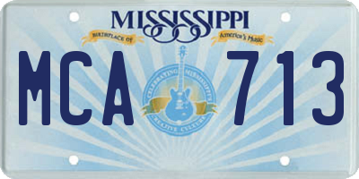 MS license plate MCA713