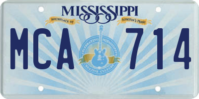 MS license plate MCA714