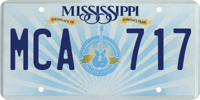 MS license plate MCA717