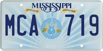 MS license plate MCA719