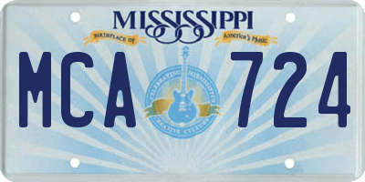 MS license plate MCA724
