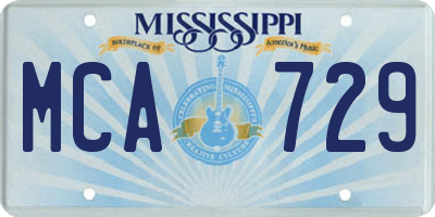 MS license plate MCA729