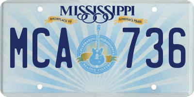 MS license plate MCA736