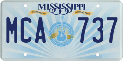 MS license plate MCA737