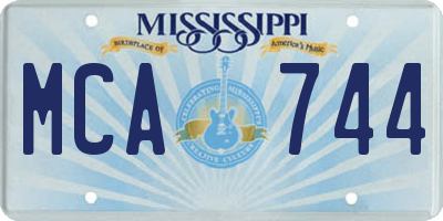 MS license plate MCA744