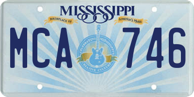 MS license plate MCA746