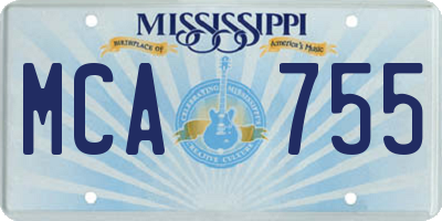 MS license plate MCA755