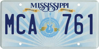 MS license plate MCA761