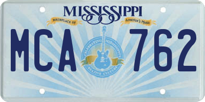MS license plate MCA762