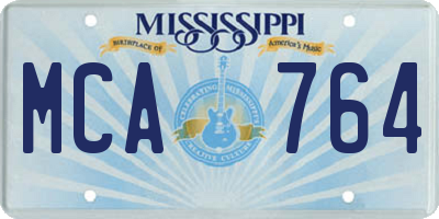 MS license plate MCA764