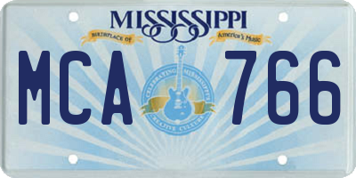 MS license plate MCA766