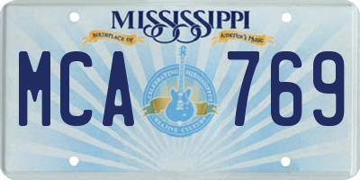 MS license plate MCA769