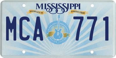 MS license plate MCA771