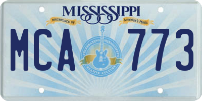 MS license plate MCA773