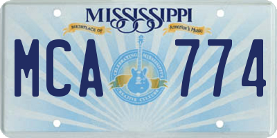MS license plate MCA774