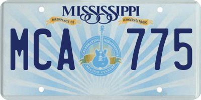 MS license plate MCA775